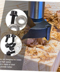 Image of a 12 Piece Router Bit Bearing Replacement Accessory Kit With Top Mounted Ball Bearings For Router Bits, Double Shielded Design, Inner Diameter 3/16 Inch, Outer Diameter 3/8 Inch with wooden shavings and tool in action.