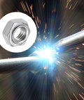 Built Legit 20 Pack Hex Weld Nuts 5/16-18 Thread High Strength Carbon Steel Fasteners in action welding to metal.