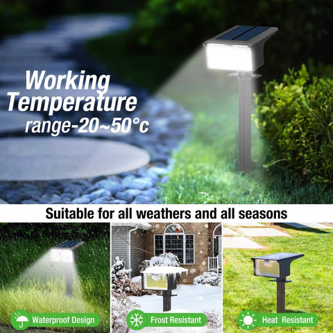 Super Duper Bright 3 Pack Solar Spot Lights Landscape Security, Smart Motion Sensor Snaps On Instantly When You Walk By, 62 Led 1000 Lumen Cool White Floods, Three Custom Modes, Total Game Changer For Any Yard Or Driveway