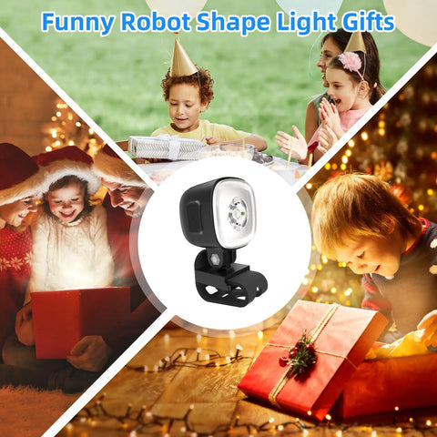 Rechargeable Headlights For Shoe Charms And Light Attachments Bright LED Flashlight shown with children opening gifts
