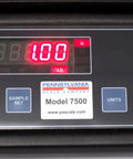 Close-up of Precision Counting Scale for Bench Use with 50 Lb Capacity and 0.002 Lb Resolution showing red LED display.