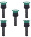 Killer Adjustable Spray Nozzles Offer Nailed It Accuracy With Massive 4 Foot Throw Distance And 360 Degree Full Swivel Action For Total Yard Makeovers No Fuss Female Thread Hookup Has Built In Filter Screens For Clean Flow Hella 5 Pack Bundle, five black and green adjustable sprayers.