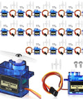 16 Pcs SG90 9G Mini Micro Servo Motors RC Servo Kit For Robot Helicopter Airplane Car Boat Control With Multi Arms And Fixing Screws