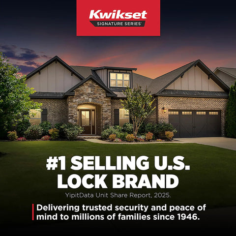 Kwikset Signature Series home exterior with #1 selling lock brand claim for DIY Rekey Kit For SmartKey Locks Only Easy Key Reset.