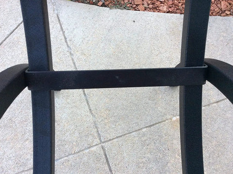 Close-up of 3 Foot Crescent Firewood Rack Heavy Duty Indoor Outdoor Steel Log Holder With Black Powder Coat Finish And Cover