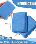 Blue 32 Pack Microfiber Applicator Pads For Car Detailing Soft Foam Buffing Sponges Pro Grade Ideal For Wax Ceramic Coating Polish Reusable Washable Car Care Tools, 4.7 x 3.1 x 1.6 in