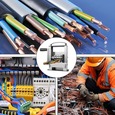 Wire Stripping Machine Manual And Drill Powered For 3 To 17mm Copper Cable shown with industrial wiring scene
