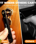 20 Piece Small Screwdriver Set With Right Angle Design And Ninety Degree Offset Handle for Tight Spots in use on door hardware