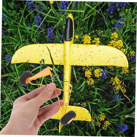 Hand holding lightweight RC airplane landing gear kit easy install for RC plane model aircraft durable plastic construction