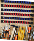 Slick 6 Piece Socket Organizer Tray With Fast Match Labels And Chunky Base For Rock Solid Stability Heavy Duty Abs Build, red and blue socket holders.