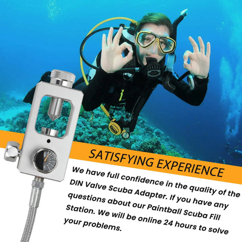 Scuba diver using High Pressure Valve Adapter For Scuba And Paintball Fill Stations Perfect PCP And HPA Tank Connector 4500 PSI