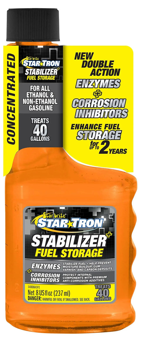 Stabilizer Plus Fuel Stabilizer And Corrosion Protection For Storage Treats 40 Gallons Of Gas Eight Ounce Bottle