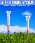 Two Three Prong Plastic Golf Tees 100 Pack Star And Stripe Edition For Consistent Height on grass