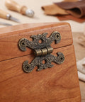 Vintage H Shape Zinc Alloy Hinges For Small Cabinets And Wooden Gift Boxes, Easy No Brainer Install, mounted on wooden box