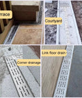 Heavy Duty Trench Drainage System Kit For Outdoor Pathways Featuring Stainless Steel Grate And French Drain Layout