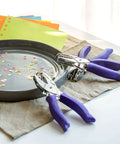 Durable Heavy Duty Hole Punch Set with handy soft grip handles for scrapbooking and crafts, includes star, circle, and heart shapes.