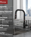 Zanna Kitchen Faucet With Pull Down Sprayer And Soap Dispenser Single Handle High Arc Spot Defense Stainless Steel Finish