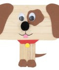 Premium Natural Wood Craft Sticks For DIY Arts And Crafts, Non Toxic Ice Cream Sticks In A 1000 Pack shaped into a dog