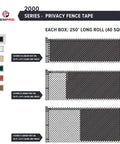 Diagram showing Obsidian Black Chain Link Fence Privacy Tape, 250 Ft Coverage for enhancing privacy and safety.