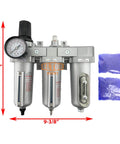 Beefy Half Inch NPT Heavy Duty Industrial Grade Filter Regulator Coalescing Desiccant Dryer System, 11x9.375 inches