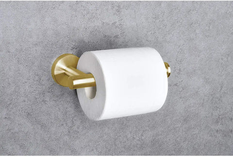 Dope Brushed Gold Bathroom Hardware Set Includes 16 Inch Hand Towel Bar And Toilet Paper Holder And Two Robe Hooks In Durable SUS304 Stainless Steel