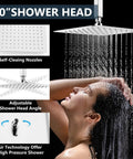 Ceiling Mount Shower System With Rain Head And Handheld Spray High Pressure Chrome Faucet Set With Rough In Valve And Trim Kit Included
