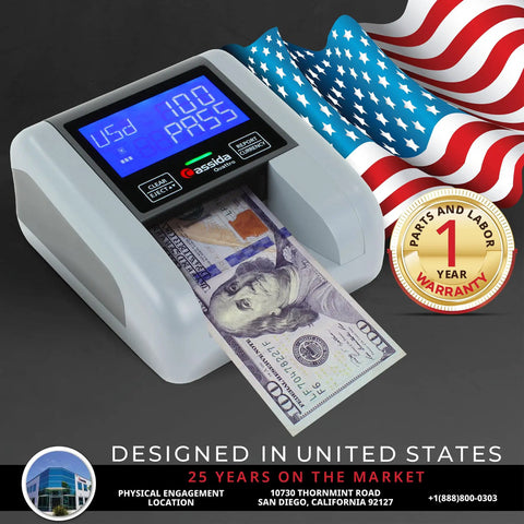 Fast Automatic Currency Counter And Counterfeit Detector With UV MG IR Sensors All Orientation Feeding Rechargeable Battery Pass Fail Detection 3.5 Inch Display High Accuracy And Low False Reject Rate