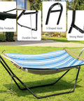 Heavy Duty Steel Hammock Stand For Indoor And Outdoor Use Yard Ready Fits 9 To 13 Foot Hammocks With 450 Pound Capacity shown in yard