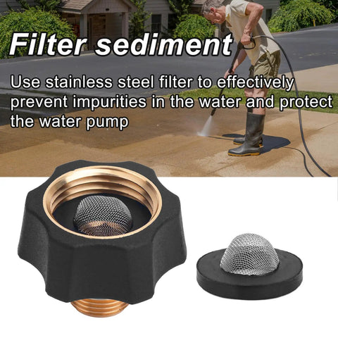 Filter sediment feature of Garden Hose To Pressure Washer Adapter Three Quarter Inch Female To Three Eighth Inch Male Inlet Fitting