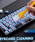 Cleaning a keyboard with Blue Mechanical Keyboard Switches 100 Pack With Upgraded 4 Claw Puller And Cleaning Brush