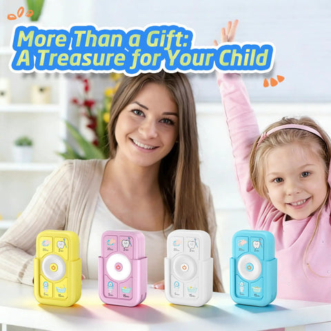 Blue Kids Timer For Tooth Brushing Bath Time And Shower Routines Kid Friendly Countdown Clock on display with family