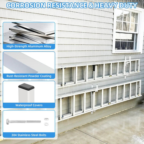 Built Like A Tank Adjustable Aluminum Cargo Trailer Ladder Rack Handles Two Heavy Ladders Without Breaking A Sweat with powder coating.