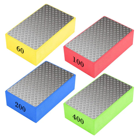 Four Piece Diamond Hand Polishing Pads Set grit 60 100 200 400 with electroplated surfaces in different colors for polishing
