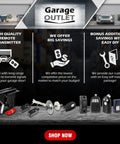 Display of various garage door opener remote options with high quality transmitter and easy DIY installation offers.