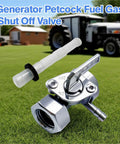 Generator Petcock Fuel Shut Off Valve With M16x1.5 Thread And 22mm Nut in a garden with tractor.