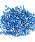Heavy Duty Insulated Ferrule Butt Terminals Kit With Crimp Copper Wire Connectors For Tough Electrical Wiring Jobs And Industrial Control Systems That Stay Secure And Stop Leaks, blue PVC