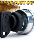 Heavy Duty Ignition Key Switch With Dual Protection Upgrade, 3-Position 5-Pin Starter, Sealed Dust and Water Guard, Includes 2 Keys