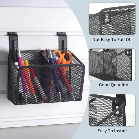 Must Have Wall Mounted Pencil Holder With Slatwall J Hooks Stationery Organizer for classroom and home office setup