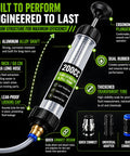 Heavy Duty Manual Fluid Extractor Pump Featuring Two Flexible Hoses For Rapid Engine Oil Brake Fluid And Coolant Transfer, with 200cc capacity.