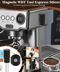 Magnetic WDT Tool Espresso Stirrer for breaking up clumps; ideal for espresso preparation and magnetic storage.