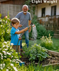 Child using All New 2027 18 Inch Watering Wand For Garden Hose Sprayer With Eight Spray Patterns and elder supervising in garden