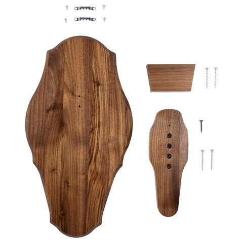 Totally Solid Walnut Euro Style Display Kit For Skull Mounts Reversible Wall Or Table Mount Fits Bear Whitetail Deer Mule Deer And Sheep Includes Full Instructions And Hardware Made In Wisconsin components