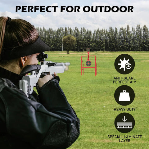 Heavy Duty Metal Shooting Targets With Double Blast Spinner Three Eighths Inch Steel Target For Rifle Pistol And 9mm Practice