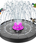 Hot Pink Solar Bird Bath Fountain Pump With 4W Solar Panel, 6.3 Inch High Efficiency Water Pump, 8 Nozzles For Hummingbirds