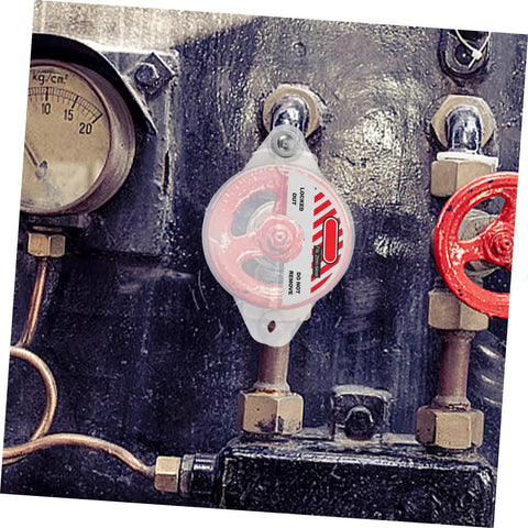 Heavy Duty Gate Valve Lockout Device For Water Spigot Security Features Transparent Window Snap Cover That Keeps Unauthorized Peeps Off Your Gear And Delivers Top Tier Industrial Safety Lockouts For Zero Drama Job Sites