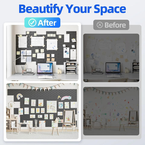 Game Changing High Density Self Adhesive Acoustic Panels And Sound Proof Foam Wall Tiles featuring black acoustic wall behind workspace.