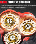 8 Inch Diamond Floor Grinder With Three Disc System 2800W Powerhouse Polisher for Concrete and Stone Polishing showing three grinding wheels