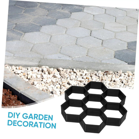 Hexagon Concrete Paver Mold For DIY Gardens And Patios, Reusable Plastic Tile Molds to create custom garden paths, 11.41 x 11.02 x 1.69 in