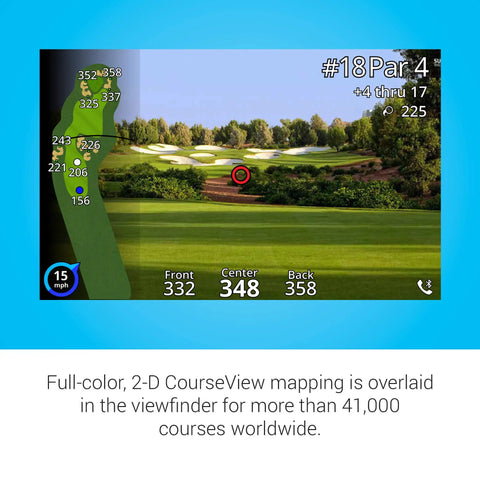 Golf GPS Range Finder With Pin Lock, Pin To Flag Accuracy Within 10 Inches, Range Up To 450 Yards course view display