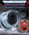 Heavy Duty Trailer Hub Dust Caps Set 1.98 Inch Fits 2000-3500 Lb EZ Lube zinc plated for corrosion resistance.